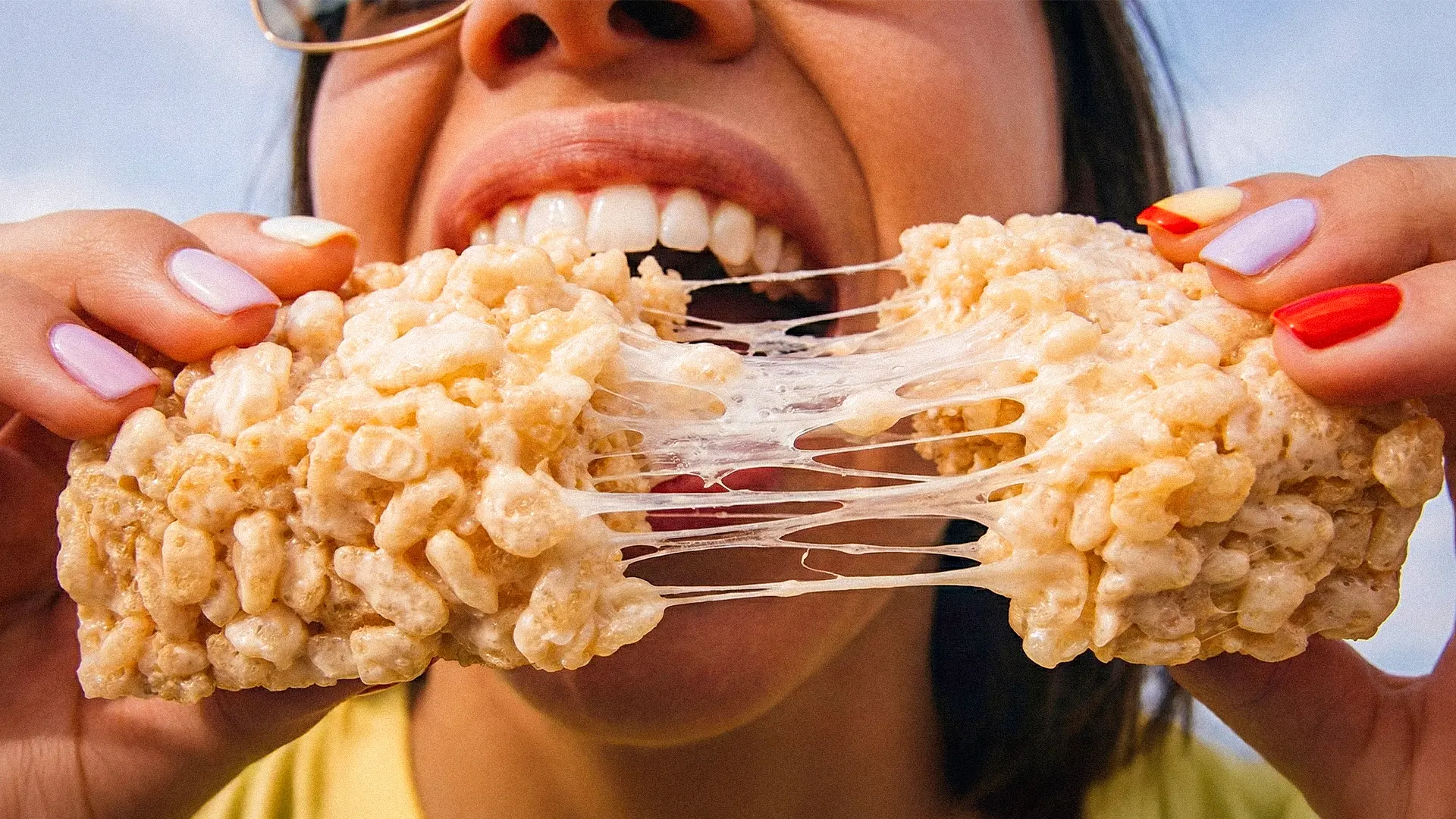 Gooey Rice Krispies Treats bite social asset